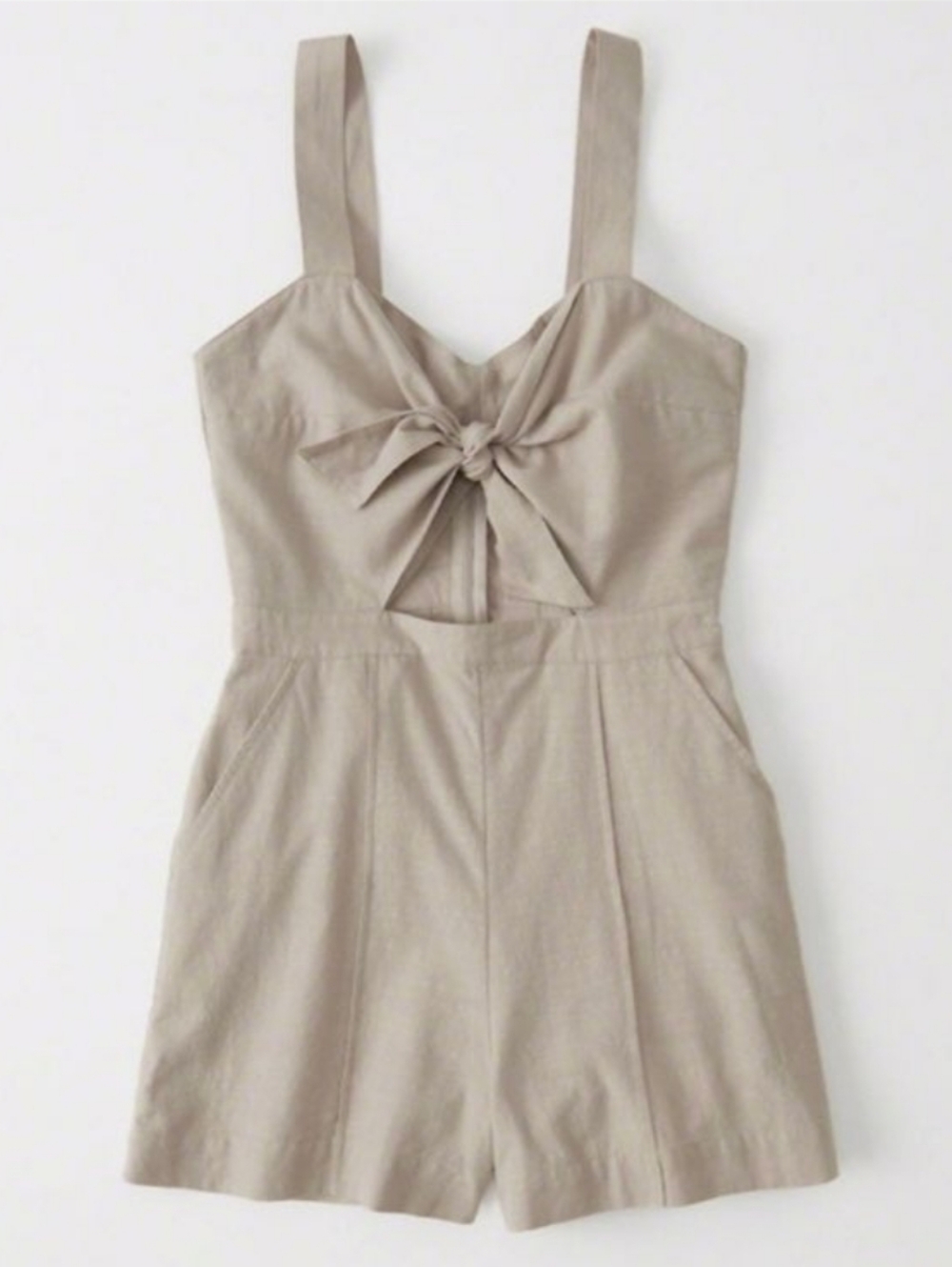 NWT Abercrombie & Fitch Tan Cotton Cutout Jumpsuit Romper Size 4 / Small